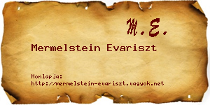 Mermelstein Evariszt névjegykártya